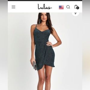 NWT Lulus green sparkly cocktail dress